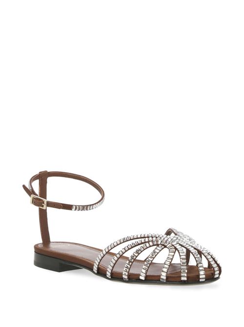 Rebecca crystal-embellished caged sandals Aleví Milano | L20S500350222Y57SATIN COFFEE